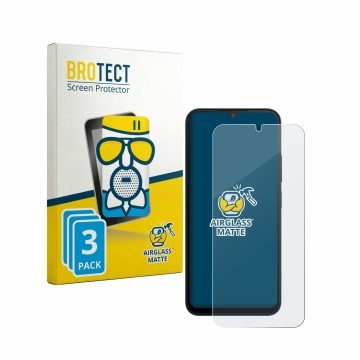 Vorderseite einer Produktverpackung mit dem Markenlogo BROTECT. Daneben ist das Gerät Xiaomi Redmi A7 Pro mit dem zugehörigen 