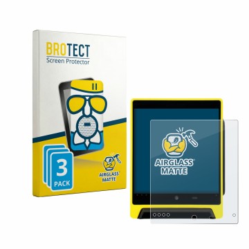 Vorderseite einer Produktverpackung mit dem Markenlogo BROTECT. Daneben ist das Gerät Nayax VPOS Media 4 mit dem zugehörigen D