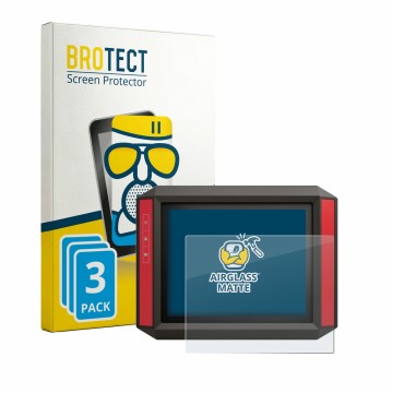 Vorderseite einer Produktverpackung mit dem Markenlogo BROTECT. Daneben ist das Gerät Müller Elektronik TRACK‑Guide III mit de
