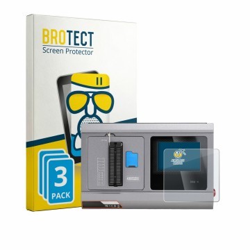 Vorderseite einer Produktverpackung mit dem Markenlogo BROTECT. Daneben ist das Gerät Xhorse Multi-Prog mit dem zugehörigen Di