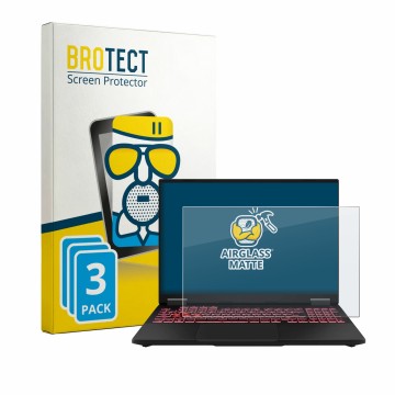 Vorderseite einer Produktverpackung mit dem Markenlogo BROTECT. Daneben ist das Gerät ASUS TUF Gaming F16 FX608 mit dem zugehö