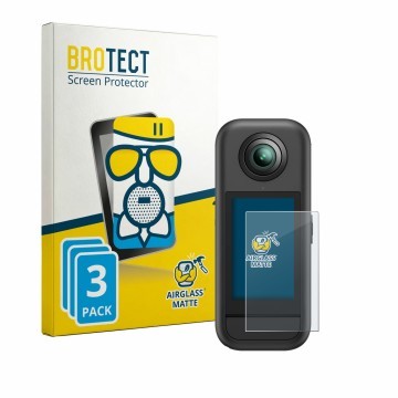 Vorderseite einer Produktverpackung mit dem Markenlogo BROTECT. Daneben ist das Gerät Akaso 360 mit dem zugehörigen Displaysch