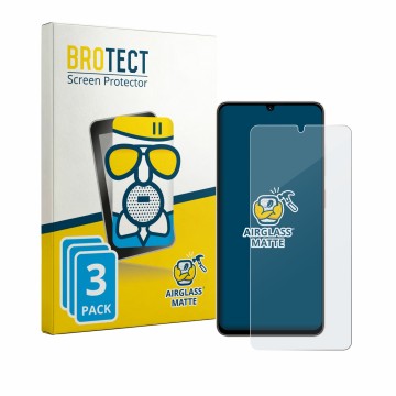 Vorderseite einer Produktverpackung mit dem Markenlogo BROTECT. Daneben ist das Gerät ZTE Blade A56 mit dem zugehörigen Displa