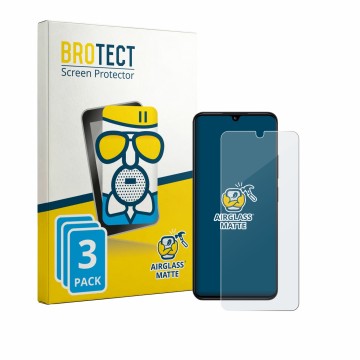 Parte frontale di una confezione del prodotto con il logo del marchio BROTECT. Accanto è raffigurato il dispositivo Xiaomi Red