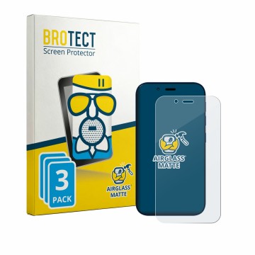 Front side of a product packaging with the brand logo BROTECT. Next to it is the device Hisense U964 shown with the correspond