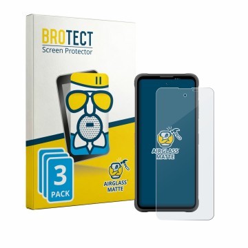 Parte frontal de un envase de producto con el logotipo de la marca BROTECT. Al lado se muestra el dispositivo Blackview Fort 5