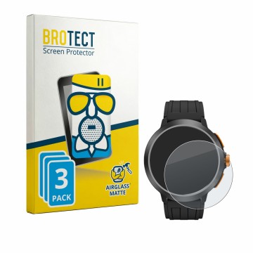 Parte frontal de un envase de producto con el logotipo de la marca BROTECT. Al lado se muestra el dispositivo Cubot BeatBox co