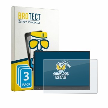 Vorderseite einer Produktverpackung mit dem Markenlogo BROTECT. Daneben ist das Gerät ASUS ZenScreen MB16NCG mit dem zugehörig