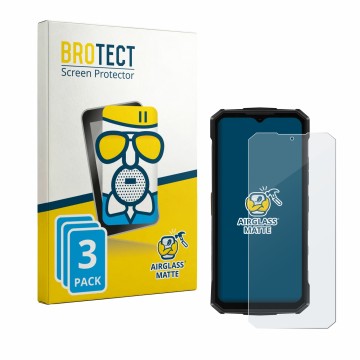 Vorderseite einer Produktverpackung mit dem Markenlogo BROTECT. Daneben ist das Gerät Doogee Fire 5 Pro mit dem zugehörigen Di