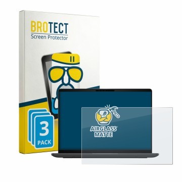 Parte frontal de un envase de producto con el logotipo de la marca BROTECT. Al lado se muestra el dispositivo Dell Pro 5 Serie