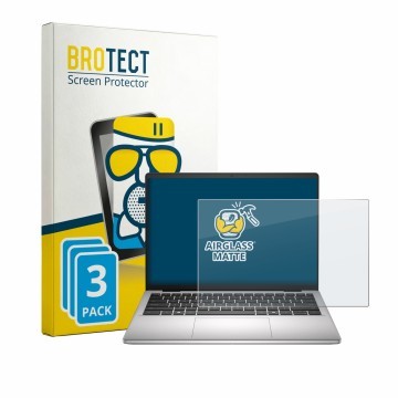 Parte frontal de un envase de producto con el logotipo de la marca BROTECT. Al lado se muestra el dispositivo Dell Dell Pro 14