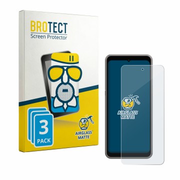 Parte frontal de un envase de producto con el logotipo de la marca BROTECT. Al lado se muestra el dispositivo ingenico Axium N