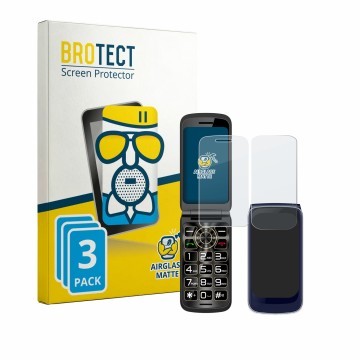 Vorderseite einer Produktverpackung mit dem Markenlogo BROTECT. Daneben ist das Gerät Guwet G739 (Display+Rückseite) mit dem z