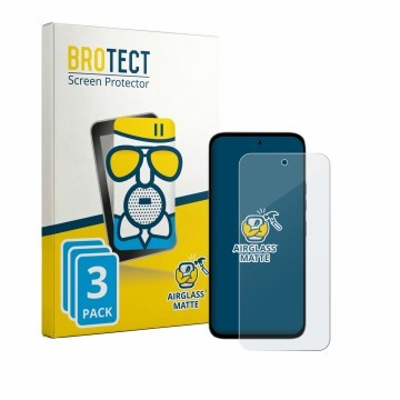 Parte frontal de un envase de producto con el logotipo de la marca BROTECT. Al lado se muestra el dispositivo Tecno Pop X 5G c