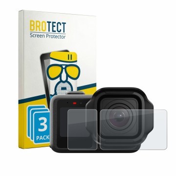 Parte frontale di una confezione del prodotto con il logo del marchio BROTECT. Accanto è raffigurato il dispositivo GoPro Miss
