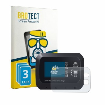 Vorderseite einer Produktverpackung mit dem Markenlogo BROTECT. Daneben ist das Gerät SkyRc Q100 Neo mit dem zugehörigen Displ