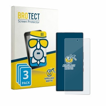 Face avant d’un emballage produit avec le logo de la marque BROTECT. À côté, l’appareil ZTE Nubia Red Magic 11S Pro est représ