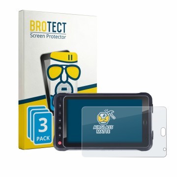Parte frontal de un envase de producto con el logotipo de la marca BROTECT. Al lado se muestra el dispositivo Hugerock X72 con