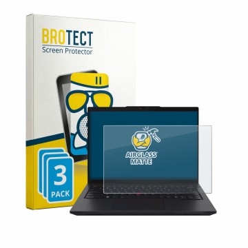 Vorderseite einer Produktverpackung mit dem Markenlogo BROTECT. Daneben ist das Gerät Lenovo ThinkPad L14 Gen 7 mit dem zugehö