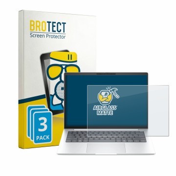 Parte frontal de un envase de producto con el logotipo de la marca BROTECT. Al lado se muestra el dispositivo HP EliteBook 8 G