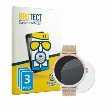 Front side of a product packaging with the brand logo BROTECT. Next to it is the device Keeponfit Smartwatch 1.27