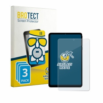 Parte frontal de un envase de producto con el logotipo de la marca BROTECT. Al lado se muestra el dispositivo Headwolf FPad 6 