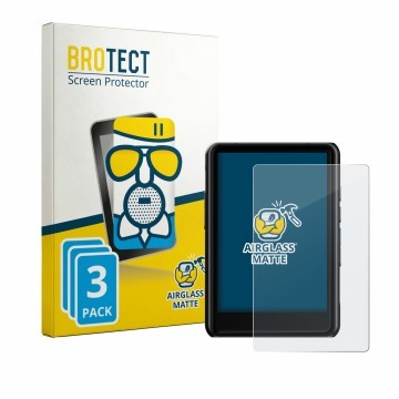 Parte frontal de un envase de producto con el logotipo de la marca BROTECT. Al lado se muestra el dispositivo Hiby R3 Pro II c