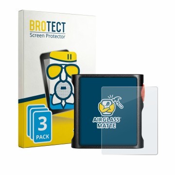Vorderseite einer Produktverpackung mit dem Markenlogo BROTECT. Daneben ist das Gerät Shanling M0 Pura mit dem zugehörigen Dis