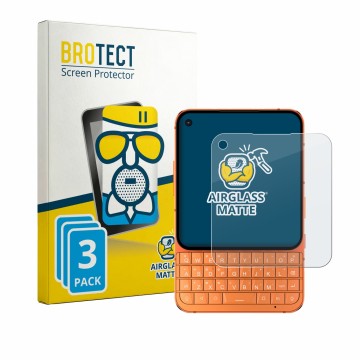 Parte frontale di una confezione del prodotto con il logo del marchio BROTECT. Accanto è raffigurato il dispositivo Unihertz T