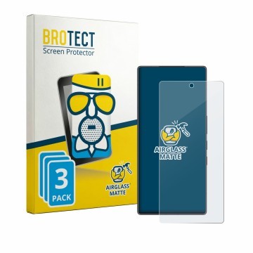 Face avant d’un emballage produit avec le logo de la marque BROTECT. À côté, l’appareil ZTE Nubia Red Magic 11S Pro Plus est r