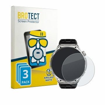 Vorderseite einer Produktverpackung mit dem Markenlogo BROTECT. Daneben ist das Gerät Amazfit Balance 3 mit dem zugehörigen Di