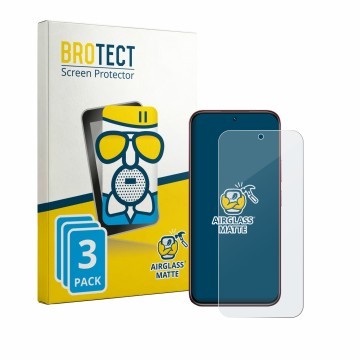 Parte frontal de un envase de producto con el logotipo de la marca BROTECT. Al lado se muestra el dispositivo realme 15x con s