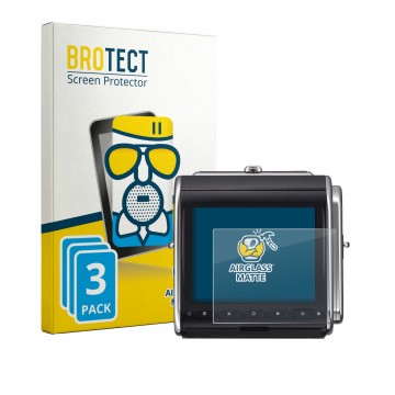 Vorderseite einer Produktverpackung mit dem Markenlogo BROTECT. Daneben ist das Gerät Hasselblad 907X & CFV 100C mit dem zugeh