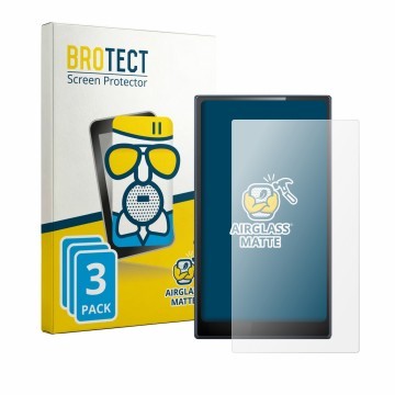Vorderseite einer Produktverpackung mit dem Markenlogo BROTECT. Daneben ist das Gerät FiiO M21 mit dem zugehörigen Displayschu