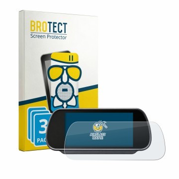Face avant d’un emballage produit avec le logo de la marque BROTECT. À côté, l’appareil Falcon Mirror Monitor FN-MWCS-M7-R est