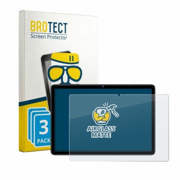 Front side of a product packaging with the brand logo BROTECT. Next to it is the device fezawio F12 10.1