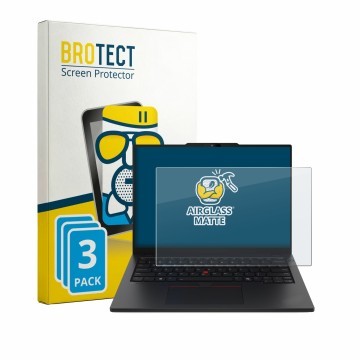 Parte frontale di una confezione del prodotto con il logo del marchio BROTECT. Accanto è raffigurato il dispositivo Lenovo Thi