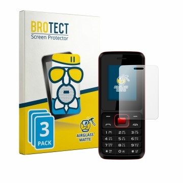 Vorderseite einer Produktverpackung mit dem Markenlogo BROTECT. Daneben ist das Gerät Karbonn K19 Rock mit dem zugehörigen Dis