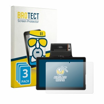 Parte frontale di una confezione del prodotto con il logo del marchio BROTECT. Accanto è raffigurato il dispositivo Sunmi P3 M