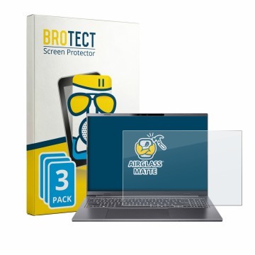 Vorderseite einer Produktverpackung mit dem Markenlogo BROTECT. Daneben ist das Gerät Acer Aspire 16 AI A16-61 mit dem zugehör