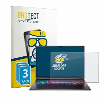 Parte frontale di una confezione del prodotto con il logo del marchio BROTECT. Accanto è raffigurato il dispositivo Acer Nitro