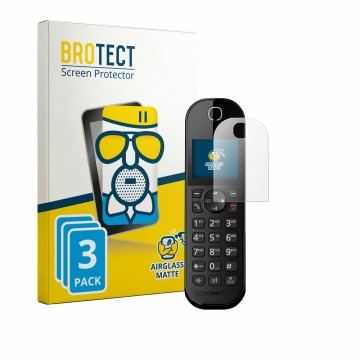 Vorderseite einer Produktverpackung mit dem Markenlogo BROTECT. Daneben ist das Gerät Panasonic KX-TGC420 mit dem zugehörigen 