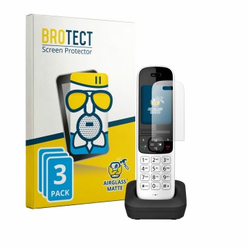 Vorderseite einer Produktverpackung mit dem Markenlogo BROTECT. Daneben ist das Gerät Panasonic KX-TGH723 mit dem zugehörigen 