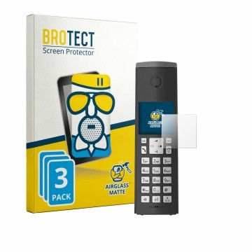 Vorderseite einer Produktverpackung mit dem Markenlogo BROTECT. Daneben ist das Gerät Panasonic KX-TGK220 mit dem zugehörigen 