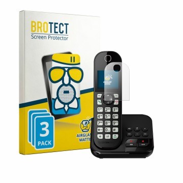 Vorderseite einer Produktverpackung mit dem Markenlogo BROTECT. Daneben ist das Gerät Panasonic KX-TGC422 mit dem zugehörigen 