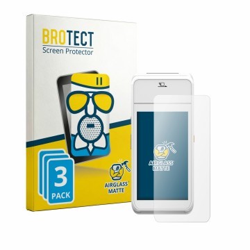 Parte frontale di una confezione del prodotto con il logo del marchio BROTECT. Accanto è raffigurato il dispositivo Pax A99 co