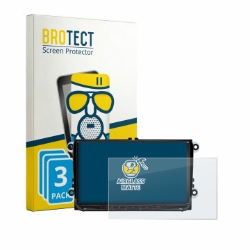 Vorderseite einer Produktverpackung mit dem Markenlogo BROTECT. Daneben ist das Gerät Xtrons ID90MTVL mit dem zugehörigen Disp