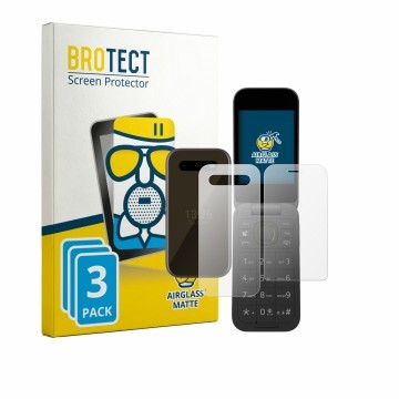 Vorderseite einer Produktverpackung mit dem Markenlogo BROTECT. Daneben ist das Gerät HMD 2660 Flip 4G (Display+Rückseite) mit