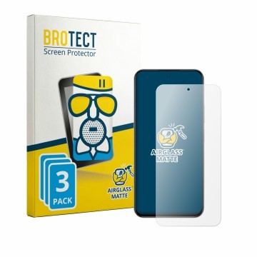 Front side of a product packaging with the brand logo BROTECT. Next to it is the device realme Narzo 100x shown with the corre