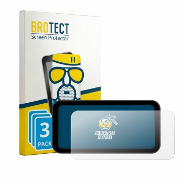 Face avant d’un emballage produit avec le logo de la marque BROTECT. À côté, l’appareil Carpuride W603F 6.3